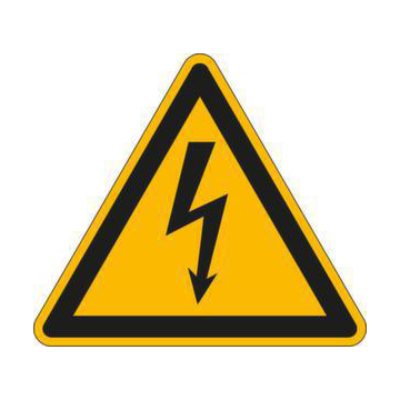 Warnschild,Warnung v. elektr. Spannung,Aufkleber,Folie,HxB 100x100mm