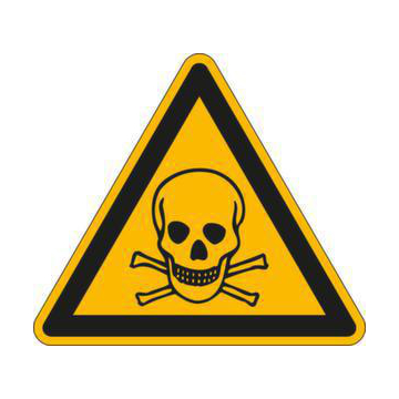 Warnschild, Warnung v. giftigen Stoffen, Aufkleber, Folie, HxB 200x200mm