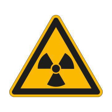 Warnschild, Warnung v. radioakt./ionisier. Stoffen, Aufkleber, Folie