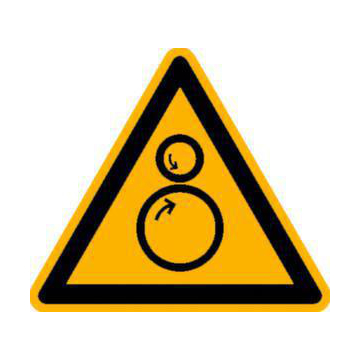Warnschild,Warnung v. Einzugsgefahr,Aufkleber,Folie,HxB 100x100mm