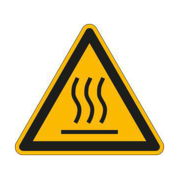 Warnschild, Warnung v. heißer Oberfläche, Wandschild, Alu, HxB 200x200mm
