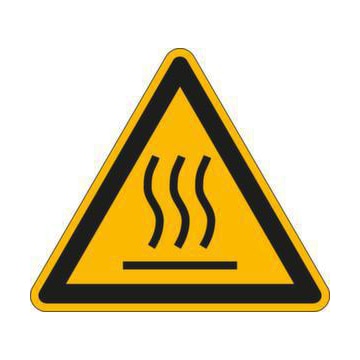 Warnschild, Warnung v. heißer Oberfläche, Aufkleber, Folie, HxB 50x50mm