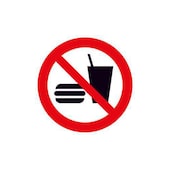 Verbotsschild,Essen u. Trinken verboten,Aufkleber,Folie,Standard,Ø 315mm