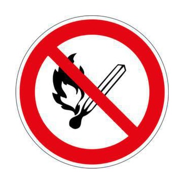 Verbotsschild, Keine offene Flamme, Wandschild, Alu, Standard, Ø 100mm