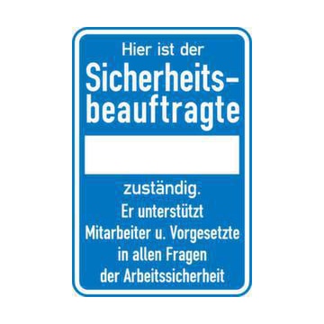 Wandschild, Sicherheitsbeauftragte+Freitext, Alu, HxB 210x297mm