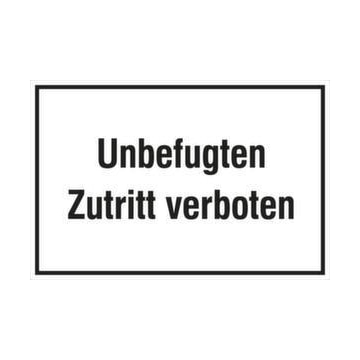 Türschild, Unbefugten Zutritt verboten, Kunststoff, HxB 200x300mm