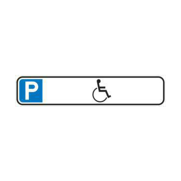 Parkplatzschild Symbol: Rollstuhlfahrer, Alu, HxB 110x520 mm