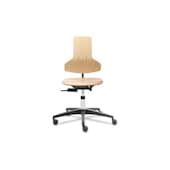 Arbeitsdrehstuhl, Standardsitz natur, Buche, Sitz HxBxT 430-570x420x360mm