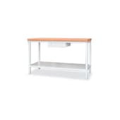 Werkbank, RAL7035, HxBxT 900x2000x700mm, Multiplexplatte, 4-Fuß