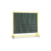 Schweißerschutzwand, fahrbar, PVC-Streifenvorhang dunkelgrün