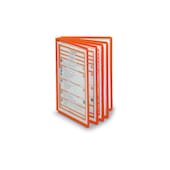 Wand-Sichttafelsystem,DIN A4,hoch,5 Tafeln,orange,Wandhalter magnetisch