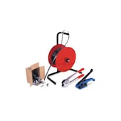 Umreifungsset, Abrollgerät, Spann-/Verschlussgerät, PP-Band, Hülsen