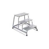 Montagetreppe, Podest H 600mm, 3 Stufe(n), Alu