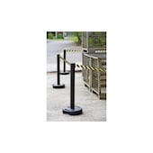 Gurtwarnständer, m. 1 Gurt(en), Pfosten Ø 83mm, L 3, 7m, Gurt rot/weiß