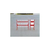 Scherensperre, HxB 1000x400-3600mm, rot, Stahl, rot/weiß