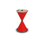 Standascher, HxØ 770x405mm, Stahl, Korpus rot, Eieruhrform