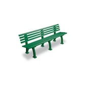 Parkbank,HxBxT 740x2000x380mm,9 Latten,PVC-Leisten-Sitz grün,Sitz H 440mm