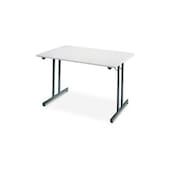 Klapptisch, HxBxT 740x1200x600mm, rechteckig, T-Fuß schwarz, Vierkantrohr