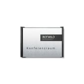 Türschild, HxBxT 110x154x12mm, Schild ESG, Rahmen Alu/ABS anthrazit