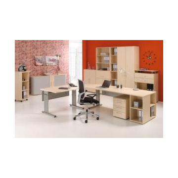 Höhenverstellbarer Schreibtisch, HxBxT 680-820x800x800mm, Platte Ahorn