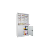 Post-/Sortierschrank, HxBxT 1950x1000x400mm, 18 Fächer, Korpus RAL7035