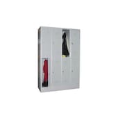 Doppelstöckiger Abteilschrank, RAL7035, HxBxT 1850x1200x500mm, 4x2 Abt.