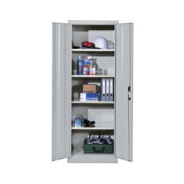 Universalschrank, RAL7035, HxBxT 1950x700x400mm, 4xStahlboden, Zyl.-Schl.