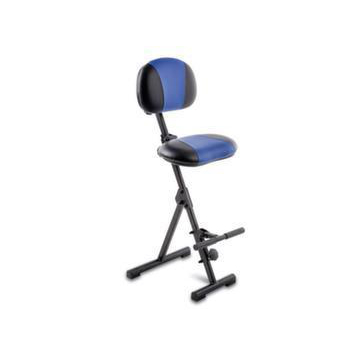 Klappbare Stehhilfe,Sitz Kunstleder schwarz/blau,Sitz H 540-900mm