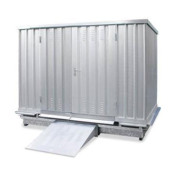 Gefahrstoff-Container,f. wasserg. Stoffe,HxBxT 2380x6075x2075mm,verzinkt