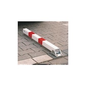 Sperrpfosten, m. Flachkopf, HxØ 1000x60mm, Stahl, rot/weiß