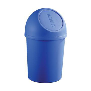Abfallbehälter, 6l, HxØ 375x214mm, Korpus PP blau, Deckel PP blau