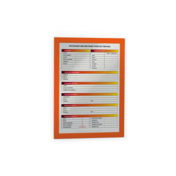 Inforahmen, DIN A4, Hoch-/Querformat, orange, Rückseite selbstklebend