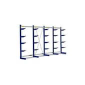 Kragarmregal, Grund+Anbau, HxBxT 1980x4305x500mm, 5 Ständer, RAL5010