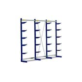 Kragarmregal, Grund+Anbau, HxBxT 2480x3245x620mm, 4 Ständer, RAL5010