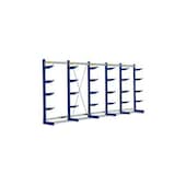Kragarmregal, Grund+Anbau, HxBxT 1980x5366x600mm, 6 Ständer, RAL5010