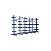 Kragarmregal, Grund+Anbau, HxBxT 2480x5366x920mm, 6 Ständer, RAL5010