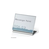 Tischaufsteller, HxBxT 107x147x70mm, Schild Acrylglas, Rahmen Alu