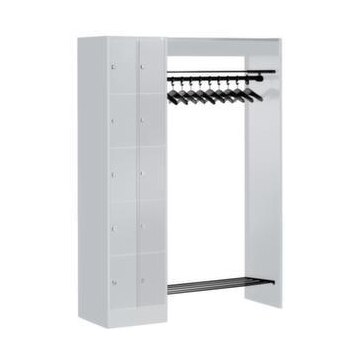 Schließfach-Garderobe, RAL7035, HxBxT 1950x1410x480mm, 2x5 Fächer