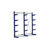 Kragarmregal, Grund+Anbau, HxBxT 1980x2494x600mm, 3 Ständer, RAL5010