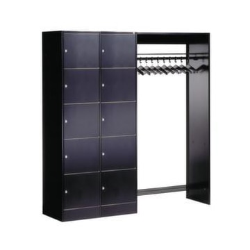 Schließfach-Garderobe,HxBxT 1950x1850x480mm,Korpus RAL7021,Front RAL3003