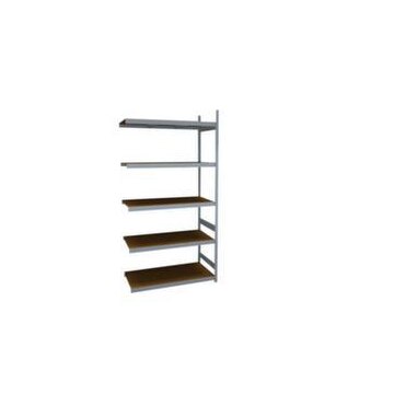Weitspannregal,Anbaufeld,HxBxT 3000x1520x835mm,Fachl. 350kg,5xHolzboden