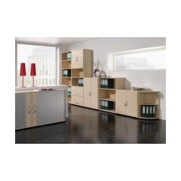 Büroregal, HxBxT 2160x800x420mm, 3 OH Regal/2 OH Schrank, 1 HR-Auszüge