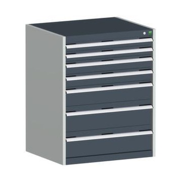 Schubladenschrank, HxBxT 1000x800x750mm, 7 Schublade(n), Schwerlastauszug