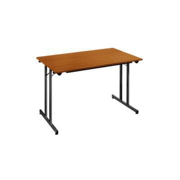 Klapptisch,HxBxT 740x1200x600mm,rechteckig,T-Fuß schwarz,Vierkantrohr