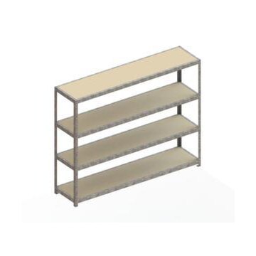 Weitspannregal,Grundfeld,HxBxT 1970x2504x600mm,Fachl. 400kg,4xHolzboden