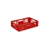 Euronorm-Stapelbehälter,HxLxB 150x600x400mm,27l,PP,rot,Wände durchbrochen