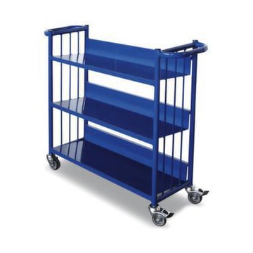 Ordnerwagen, Tragl. 150kg, 3 Etage(n), geneigt, m. Abrollrand