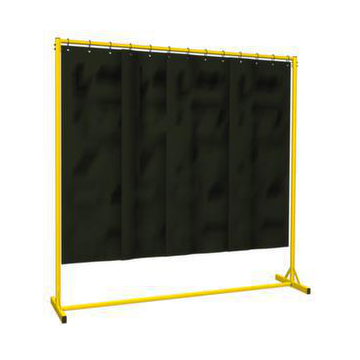 Schweißerschutzwand,PVC-Streifenvorhang dunkelgrün,HxBxT 2000x2000x600mm