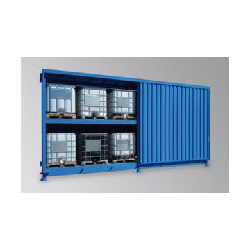 Gefahrstoff-Regalcontainer,max. 12xKTC/IBC,stehend,HxBxT 3660x7060x1530mm