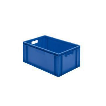 Euronorm-Stapelbehälter,HxLxB 270x600x400mm,51l,PP,blau,Wände geschlossen